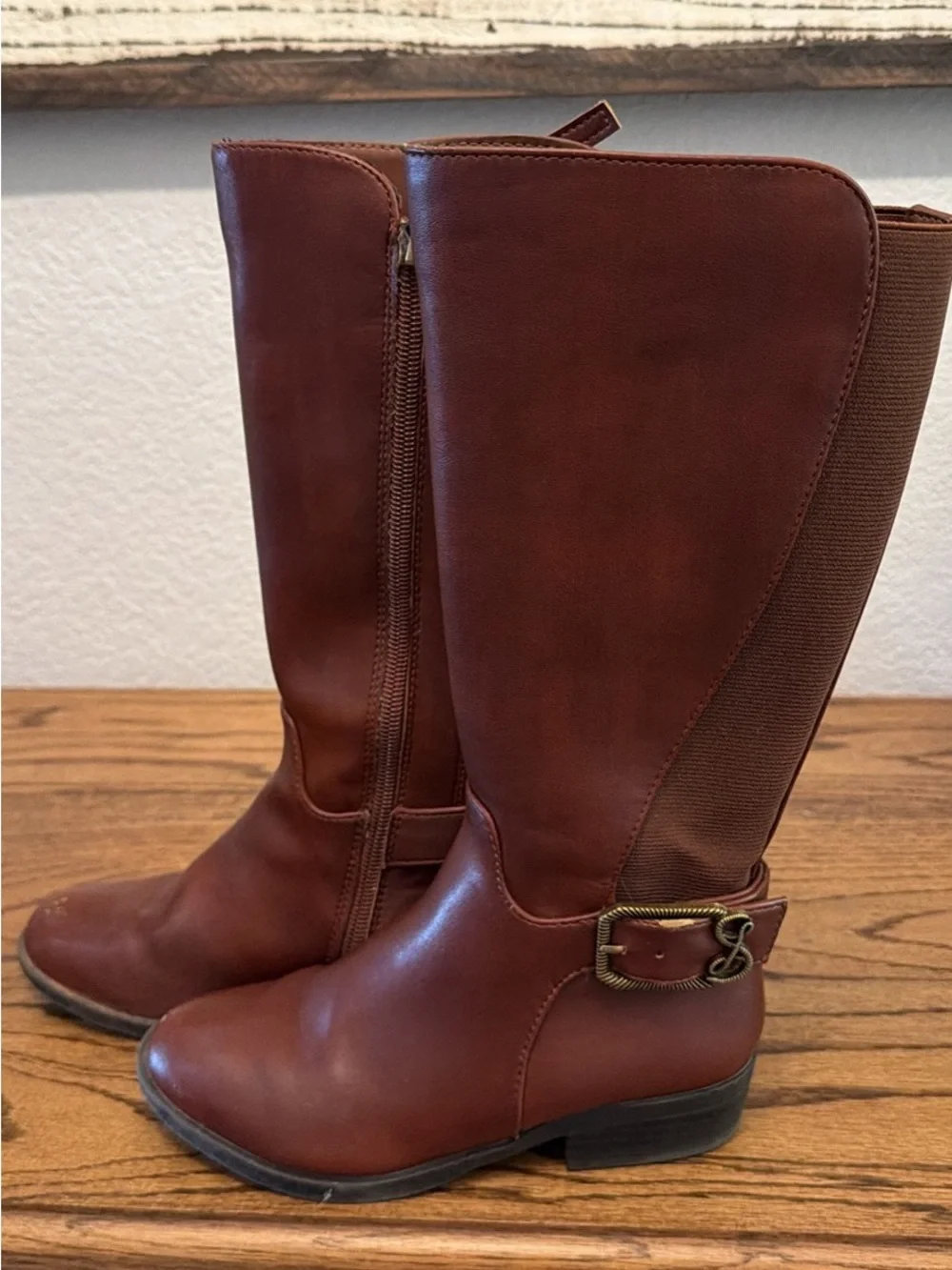 Classic kid's Tall Riding Boots in Brown size 12